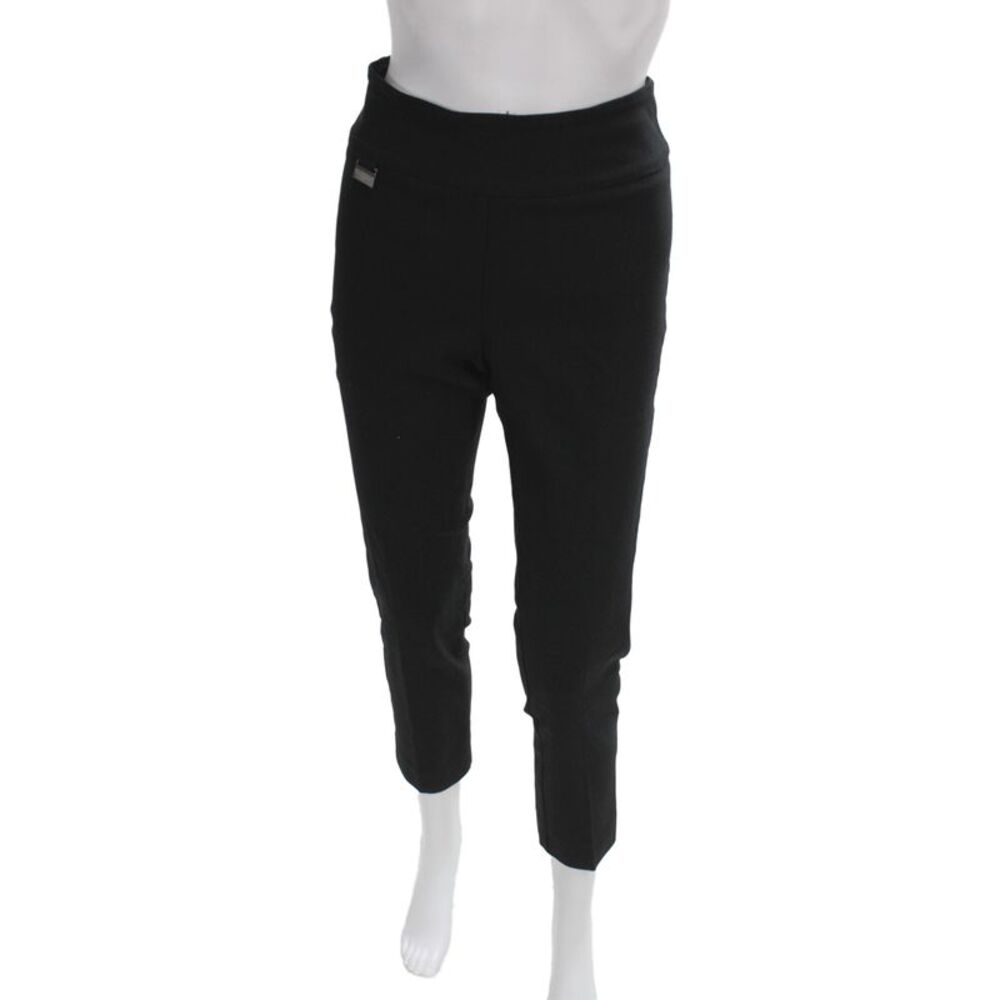 Lisette Women Ankle Cropped Dress Pants Black Solid Rayon Blend Size 6